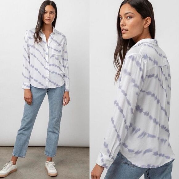 RAILS Hunter Tie Dye Button Down Shirt Blue White Size M - Picture 1 of 11